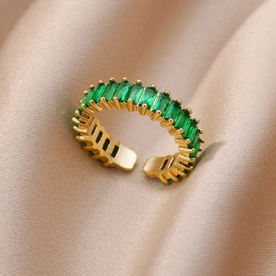 Golden Gemstone Ring