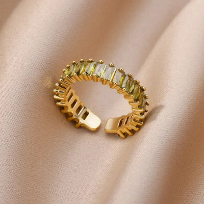 Golden Gemstone Ring