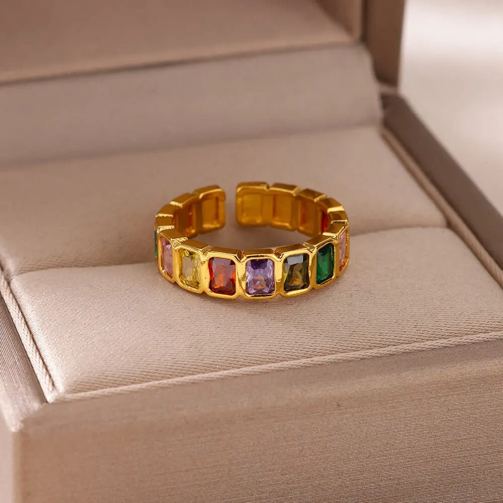 Golden Gemstone Ring
