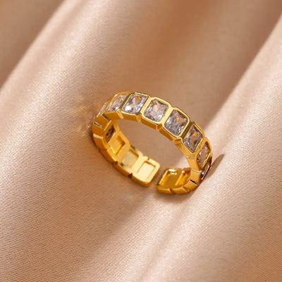 Golden Gemstone Ring