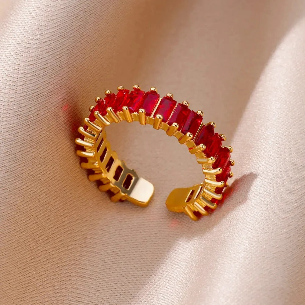 Golden Gemstone Ring