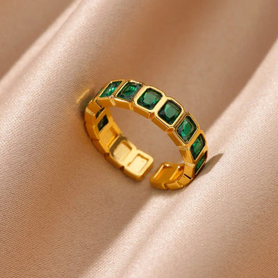 Golden Gemstone Ring
