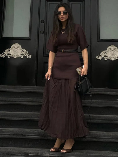 Enigmatic Grace Pleated Maxi Dress