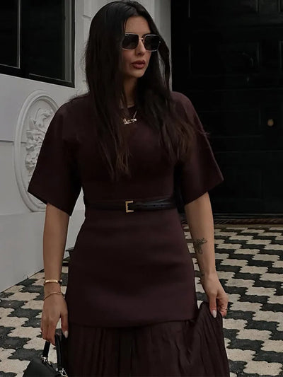 Enigmatic Grace Pleated Maxi Dress