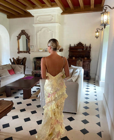 Ethereal Flow Ruffle Maxi Dress