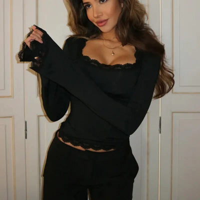 Evening Lace Long Sleeve Top