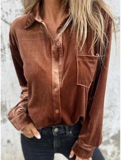 Evening Whisper Relaxed Button Blouse