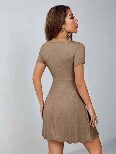 Flirted Ties Ruched Mini Dress