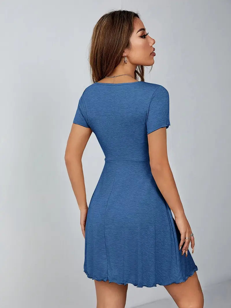 Flirted Ties Ruched Mini Dress