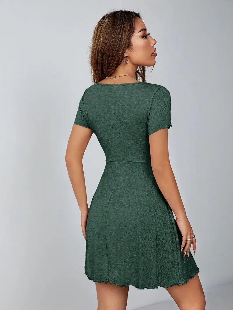 Flirted Ties Ruched Mini Dress