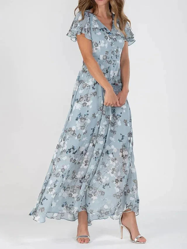 Floral Flutter Maxi Dress
