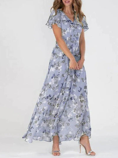 Floral Flutter Maxi Dress