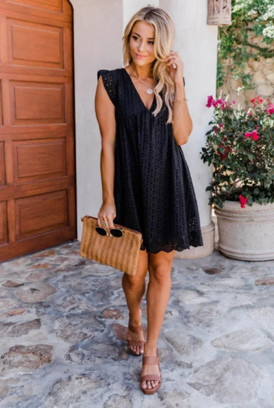 Garden Daydream Flutter Sleeve Mini Dress