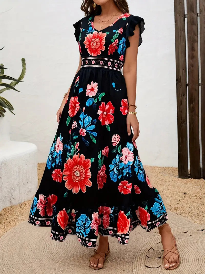 Garden Fiesta Embroidered Midi Dress