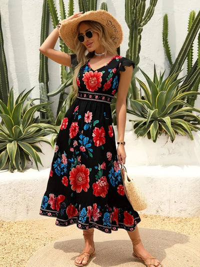 Garden Fiesta Embroidered Midi Dress