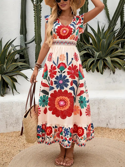 Garden Fiesta Embroidered Midi Dress