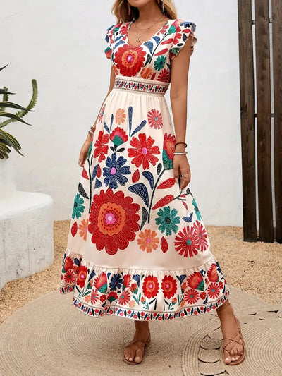 Garden Fiesta Embroidered Midi Dress