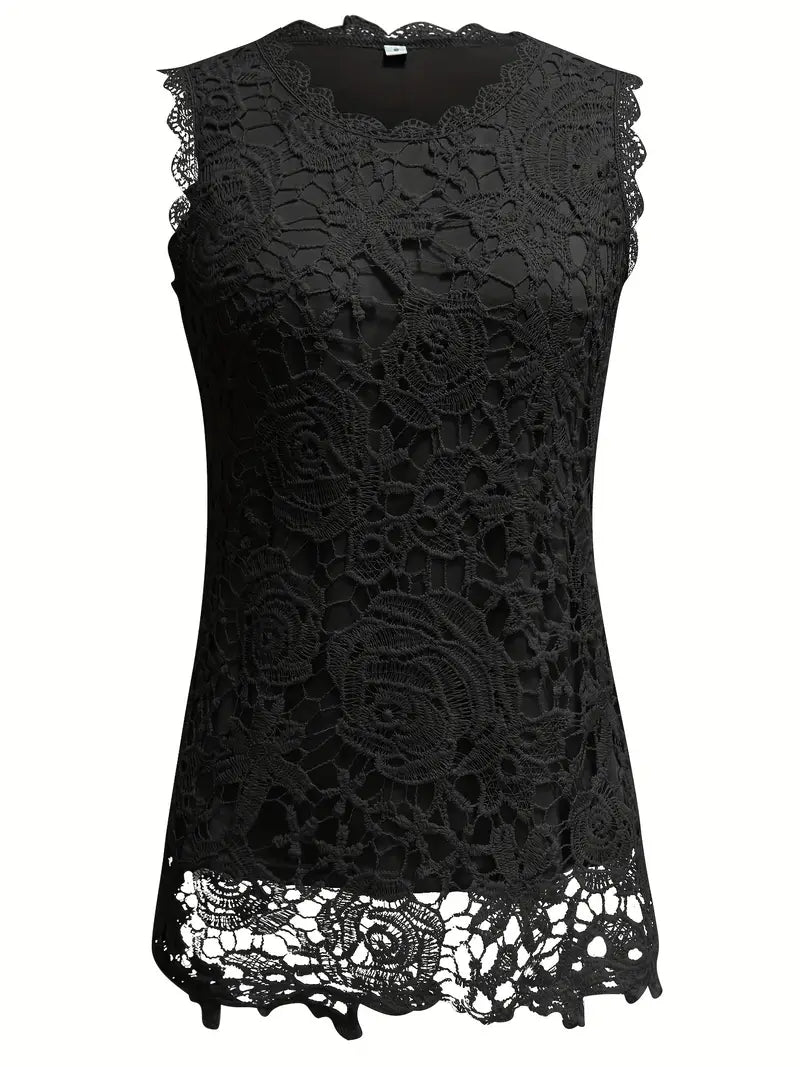 Garden Lace Rose Sleeveless Top