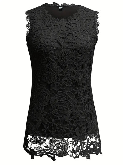 Garden Lace Rose Sleeveless Top