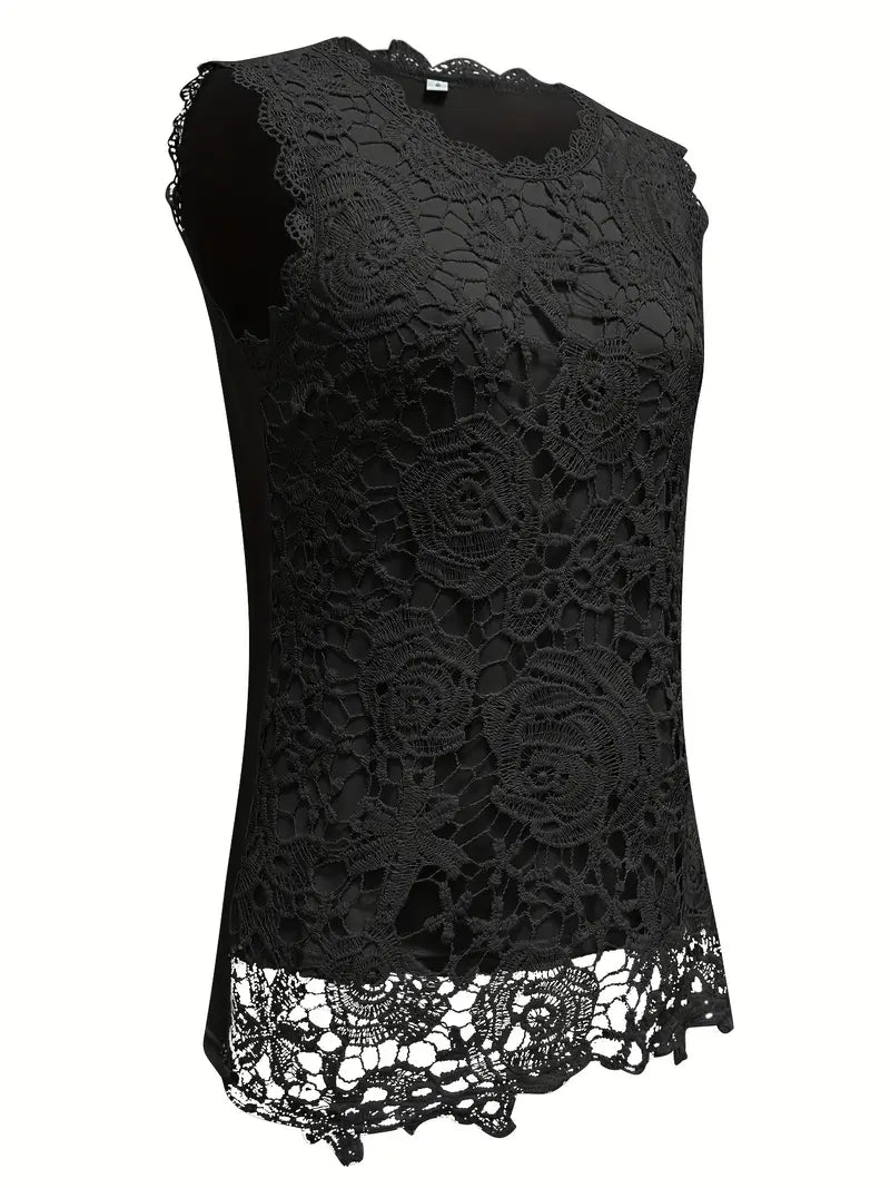 Garden Lace Rose Sleeveless Top