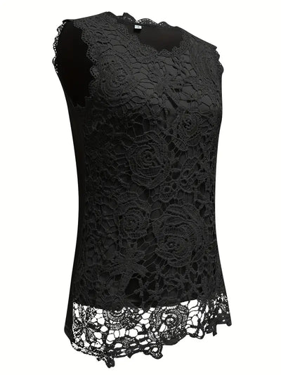 Garden Lace Rose Sleeveless Top