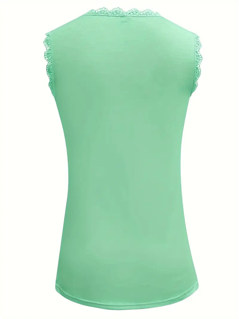 Garden Lace Rose Sleeveless Top