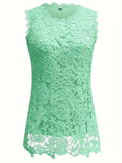 Garden Lace Rose Sleeveless Top