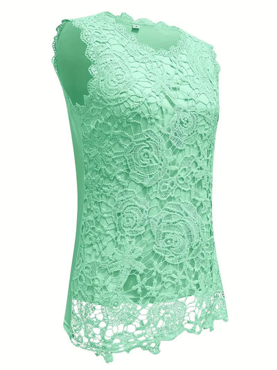 Garden Lace Rose Sleeveless Top