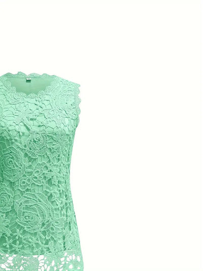 Garden Lace Rose Sleeveless Top