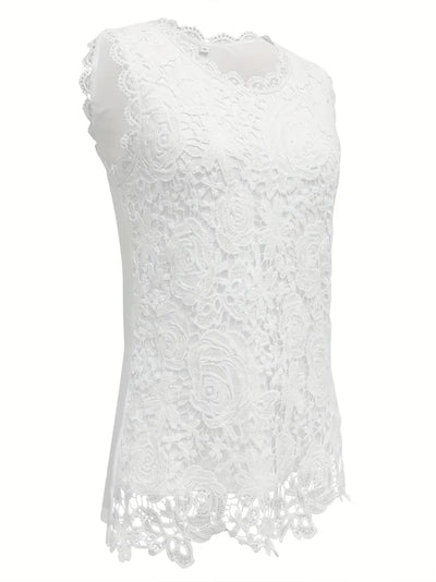Garden Lace Rose Sleeveless Top