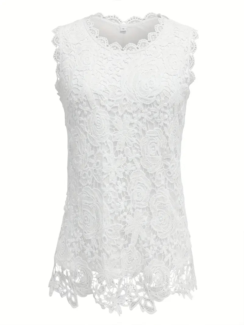 Garden Lace Rose Sleeveless Top