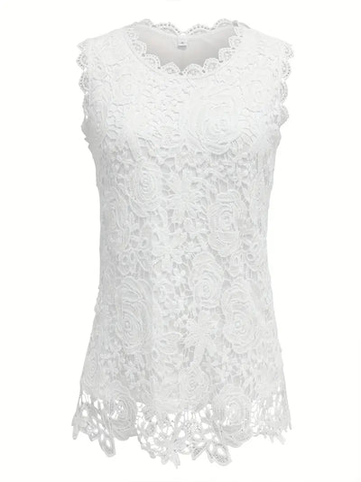 Garden Lace Rose Sleeveless Top