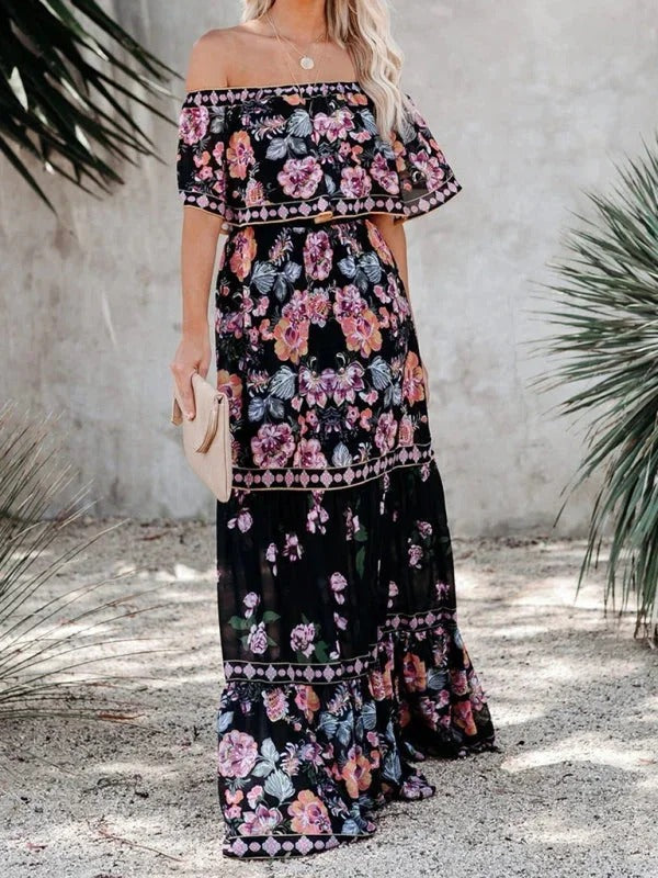 Garden Muse Off-Shoulder Maxi Dress