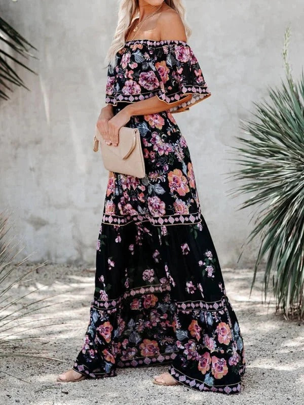 Garden Muse Off-Shoulder Maxi Dress