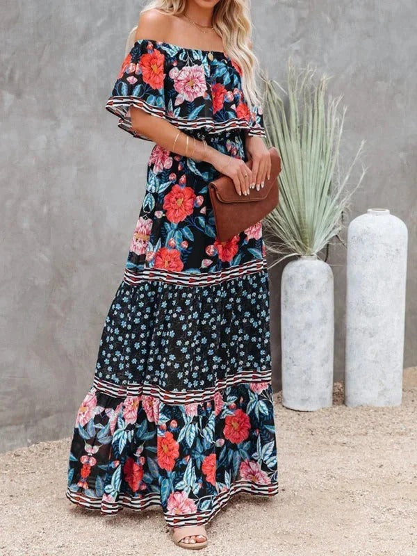 Garden Muse Off-Shoulder Maxi Dress