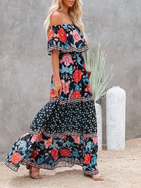 Garden Muse Off-Shoulder Maxi Dress