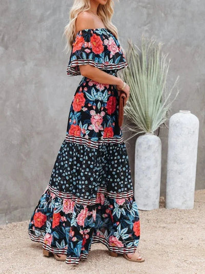 Garden Muse Off-Shoulder Maxi Dress