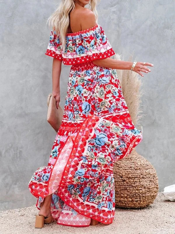 Garden Muse Off-Shoulder Maxi Dress