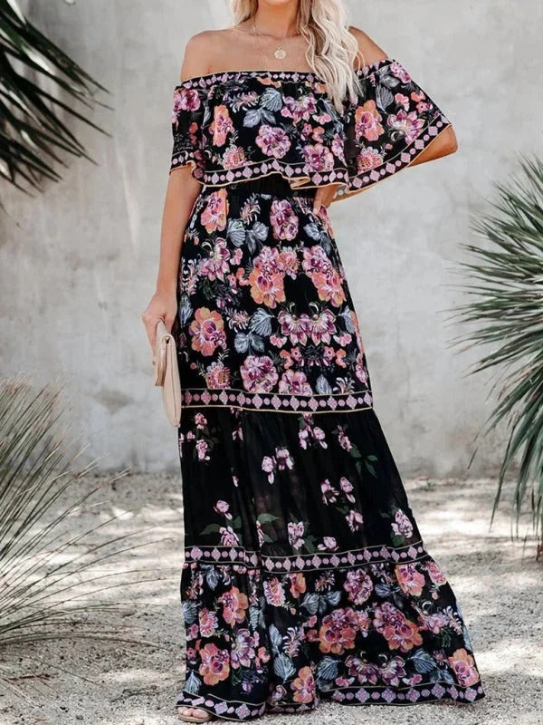 Garden Muse Off-Shoulder Maxi Dress