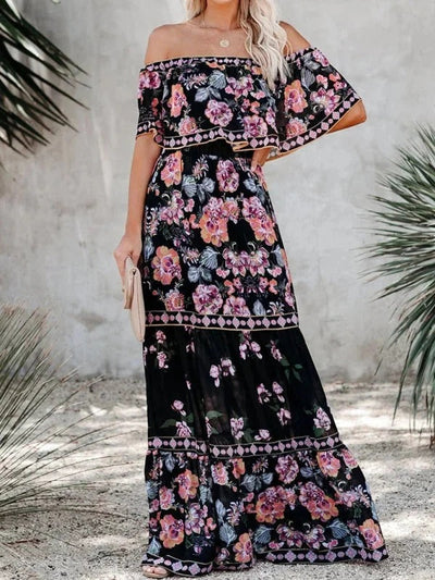 Garden Muse Off-Shoulder Maxi Dress
