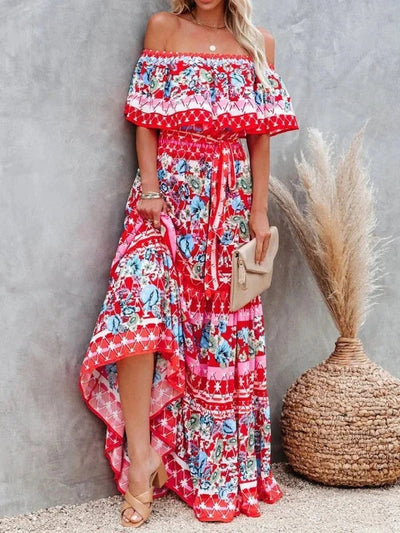 Garden Muse Off-Shoulder Maxi Dress