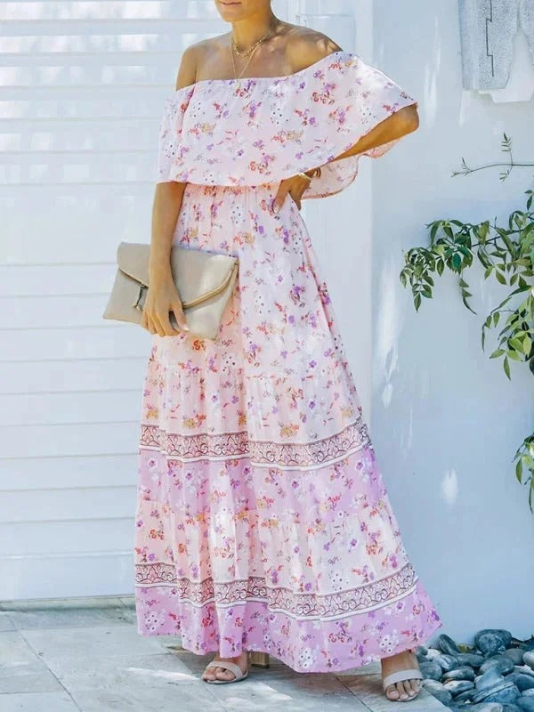 Garden Muse Off-Shoulder Maxi Dress