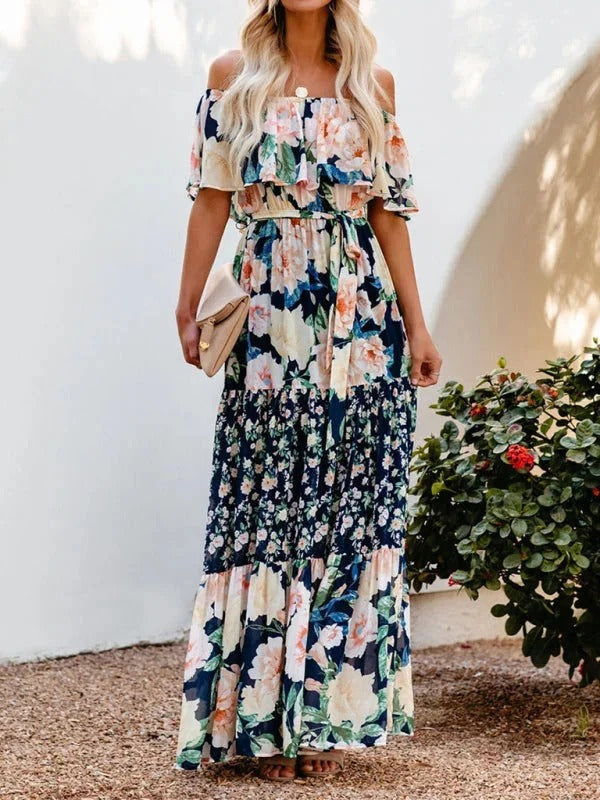 Garden Muse Off-Shoulder Maxi Dress