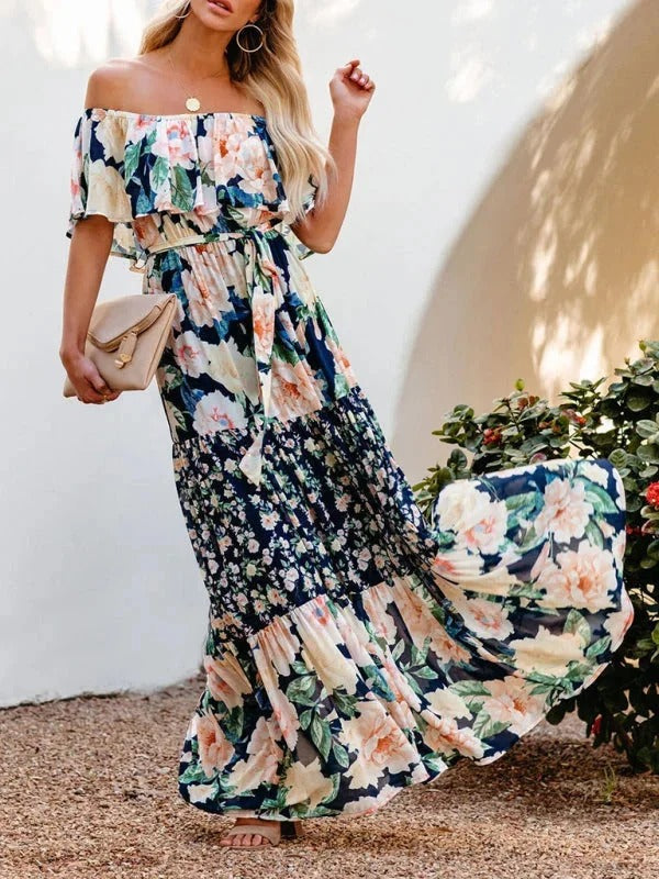 Garden Muse Off-Shoulder Maxi Dress