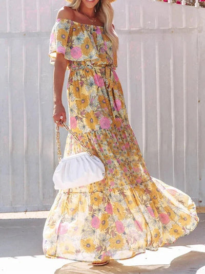 Garden Muse Off-Shoulder Maxi Dress