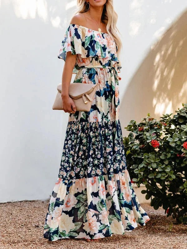 Garden Muse Off-Shoulder Maxi Dress