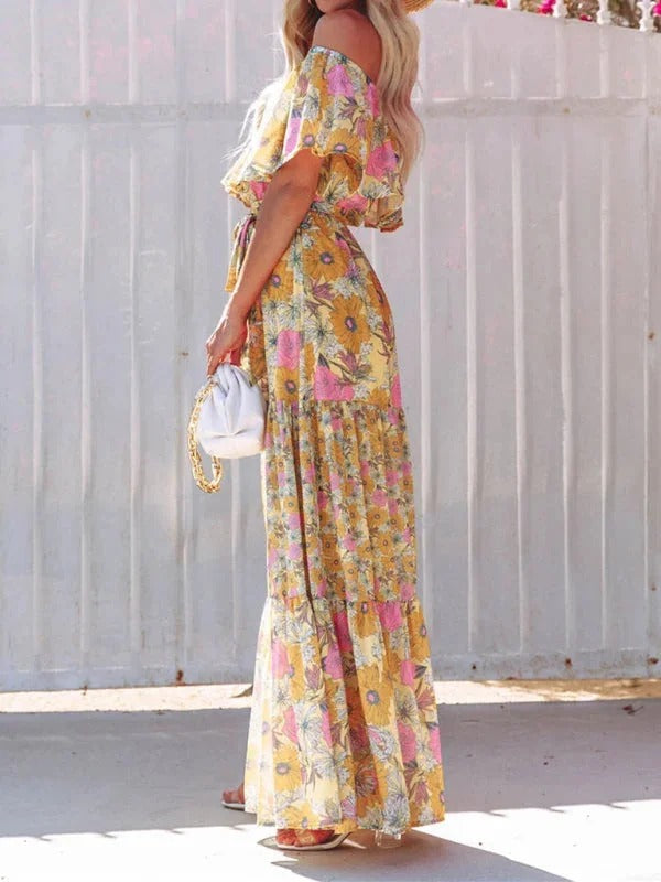 Garden Muse Off-Shoulder Maxi Dress