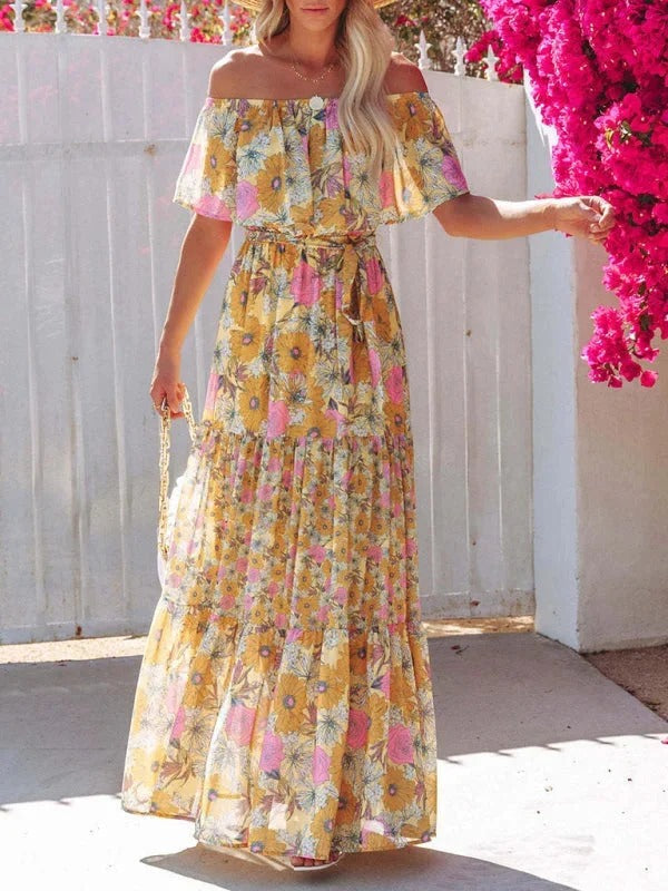 Garden Muse Off-Shoulder Maxi Dress