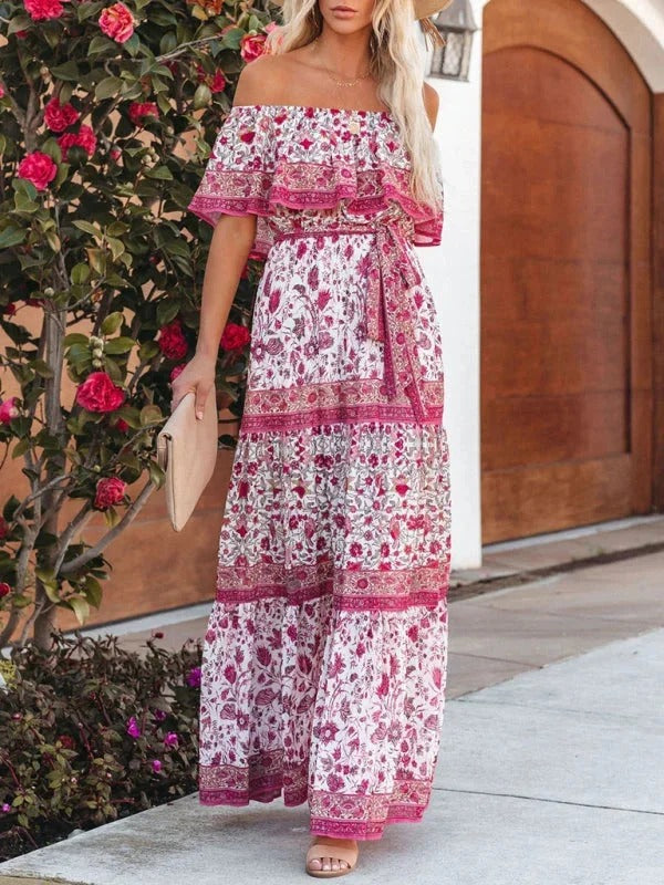 Garden Muse Off-Shoulder Maxi Dress