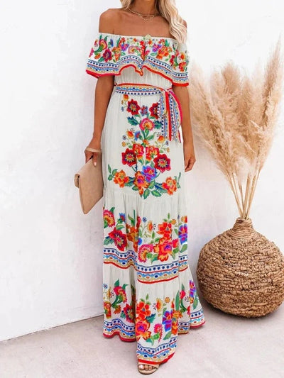 Garden Muse Off-Shoulder Maxi Dress